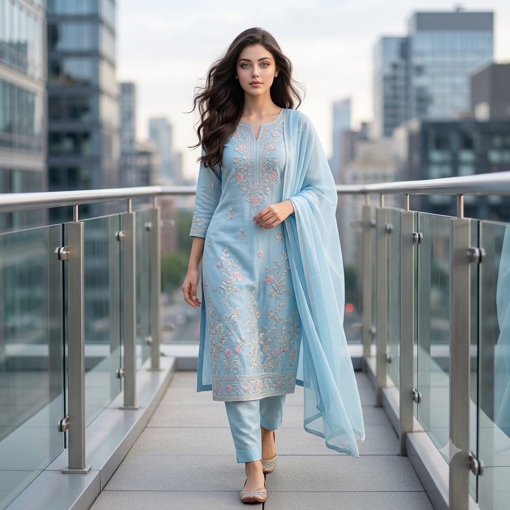 Urban South Asian Fashion Portrait - AI image template preview
