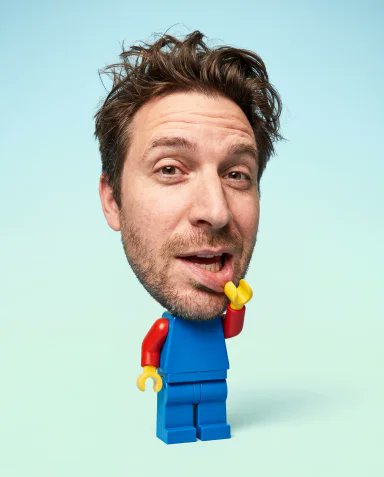 Surreal LEGO Minifigure Human Portrait - AI image template preview
