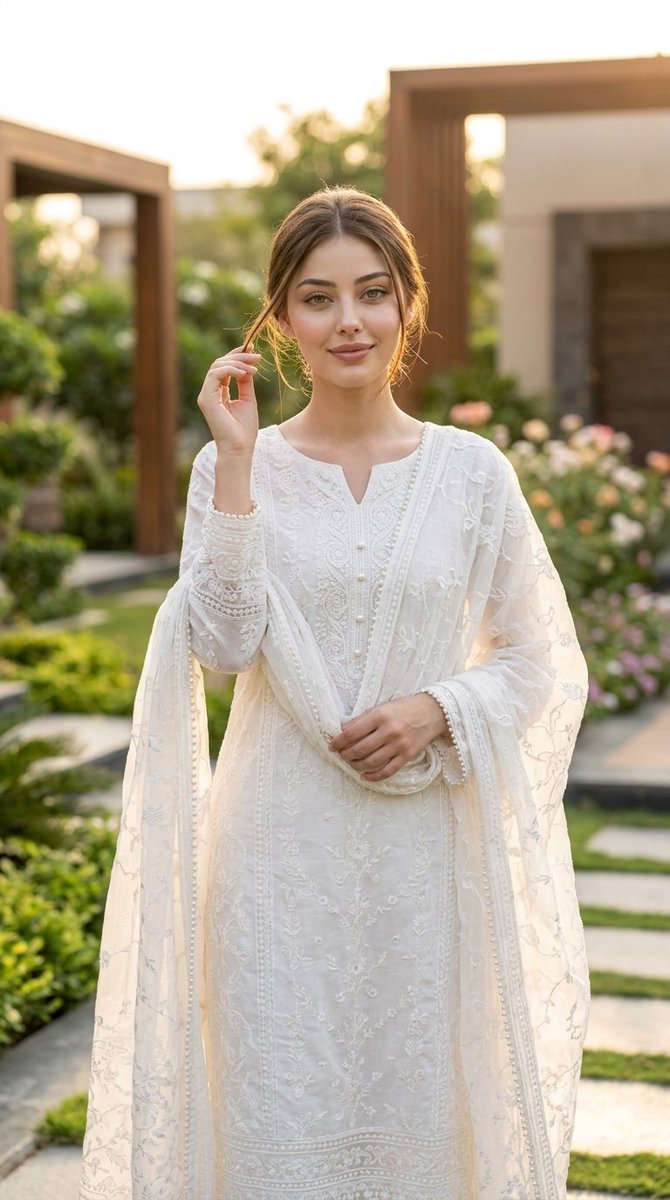 Elegant Indian Salwar Suit Portrait - AI image template preview