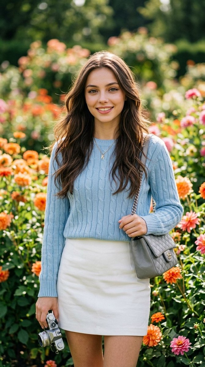 Realistic Editorial Garden Portrait - AI image template preview