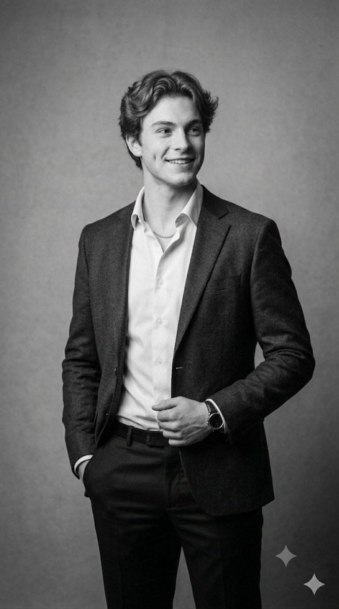 Classic Black and White Male Studio Portraits - AI image template preview