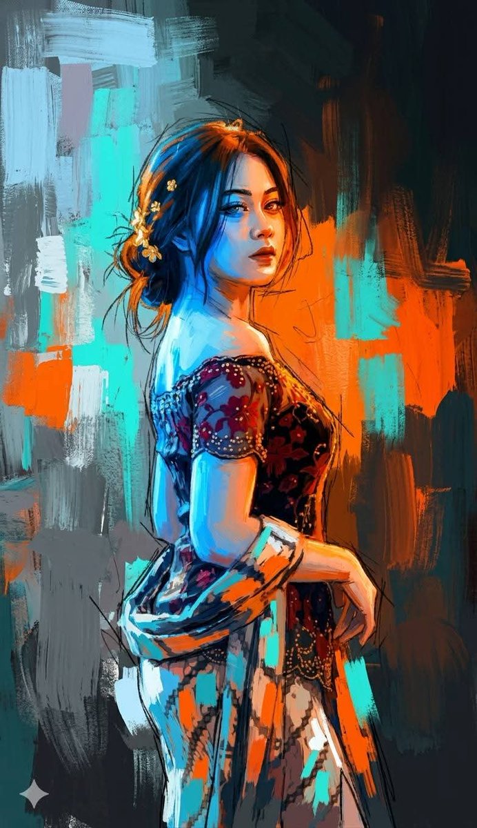 Expressionist Double Exposure Face Painting - AI image template preview