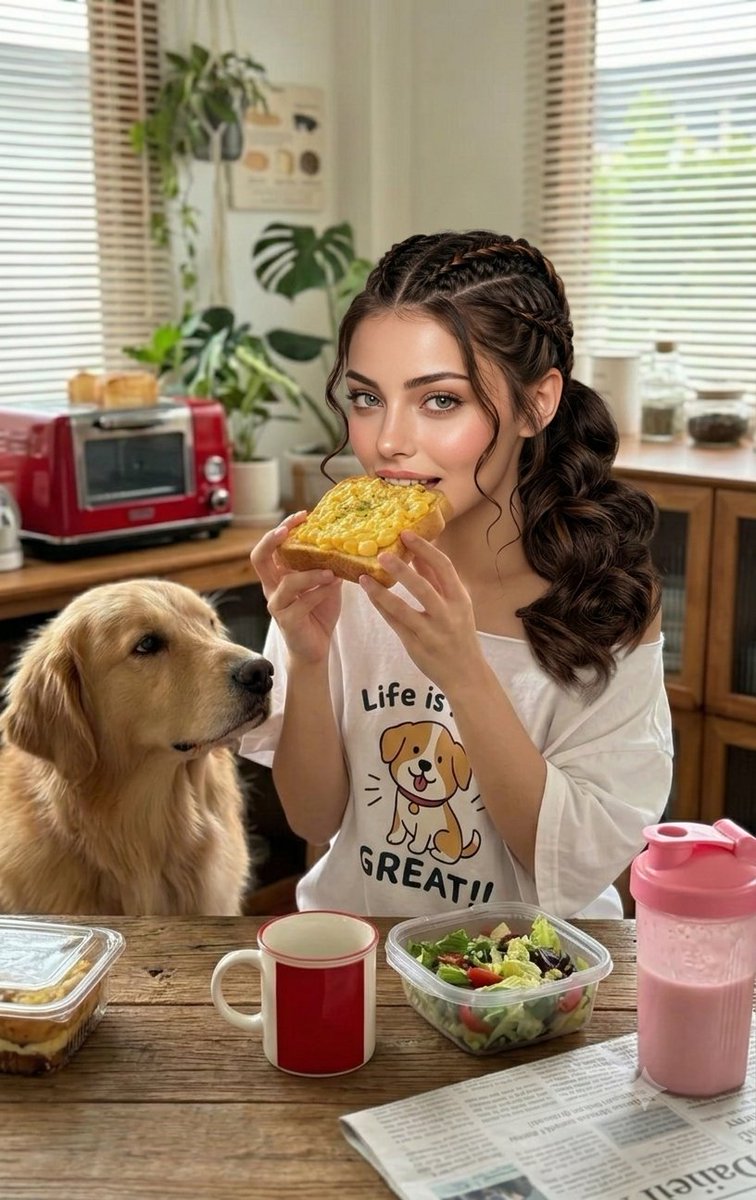 Cozy Morning Lifestyle Portrait - AI image template preview