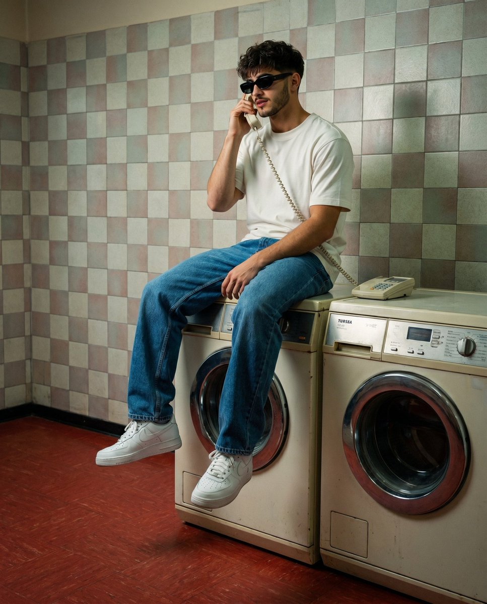 90s Retro Laundromat Streetwear - AI image template preview