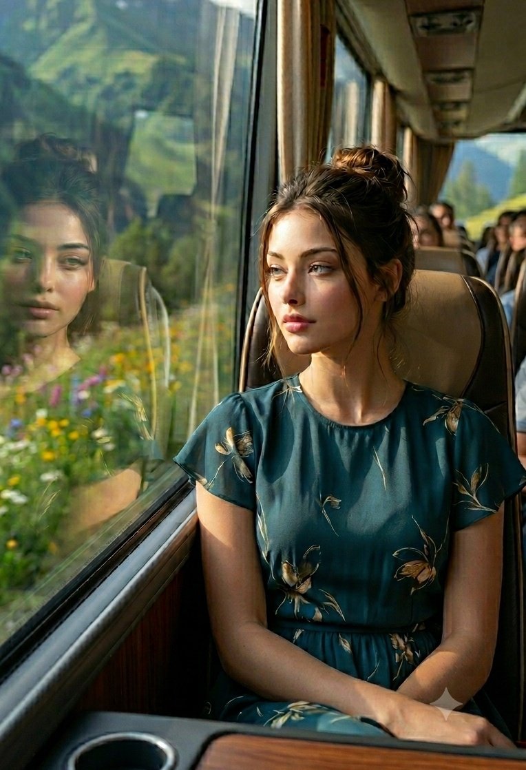 Luxury Bus Travel Portrait - AI image template preview