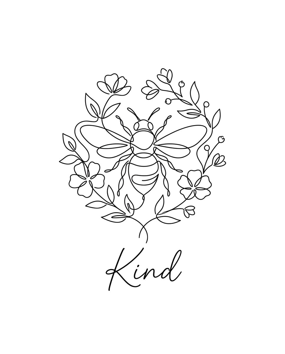 Minimalist Line Art Bee Illustration - AI image template preview