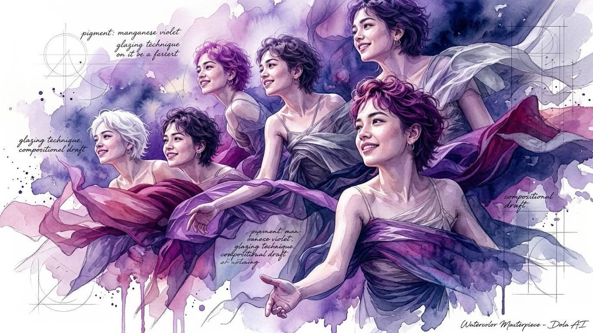 Atmospheric Watercolor AI Illustration - AI image template preview