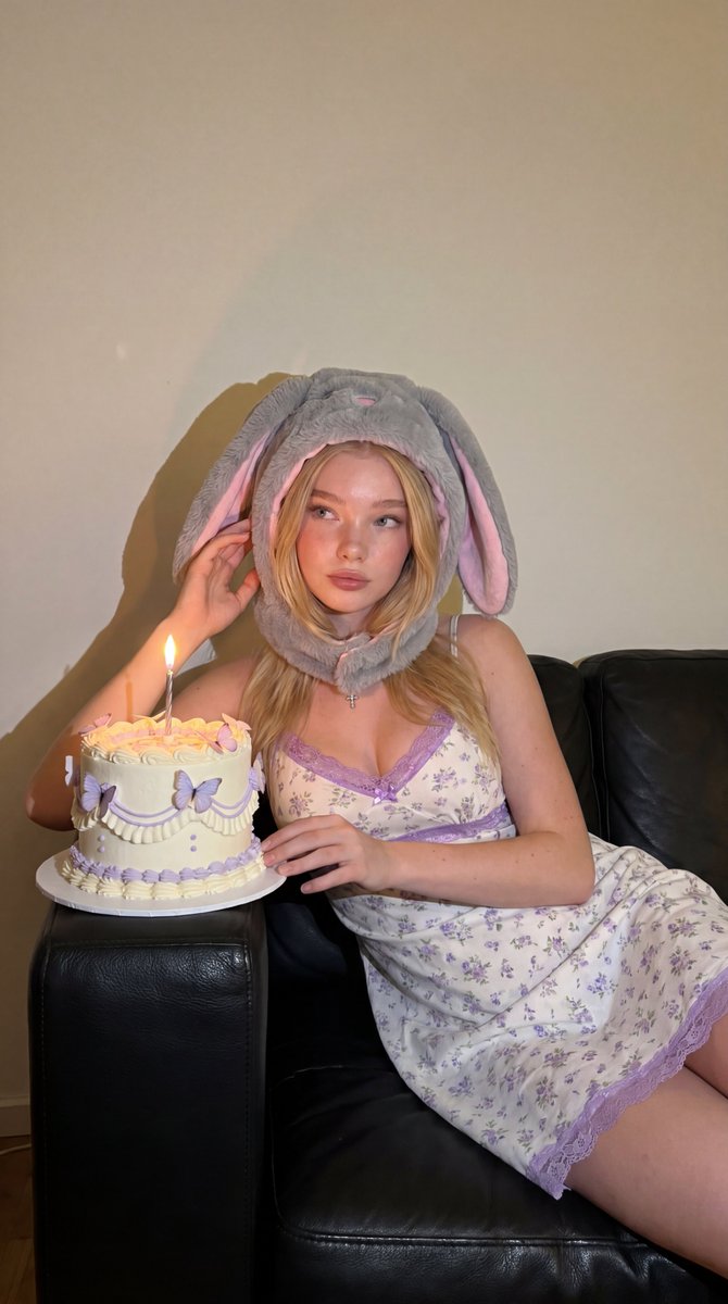 Whimsical Bunny Ear Portrait - AI image template preview