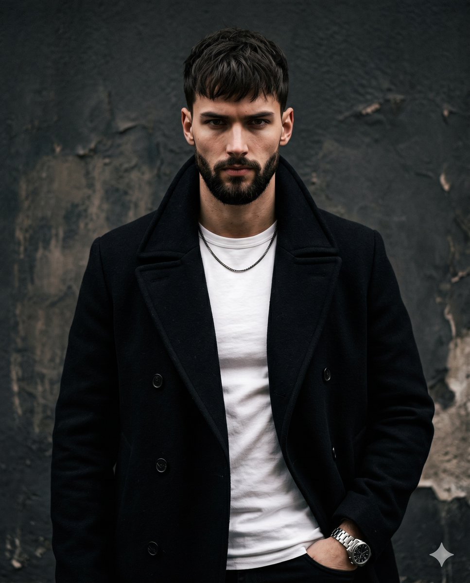 Moody studio male portrait - AI image template preview
