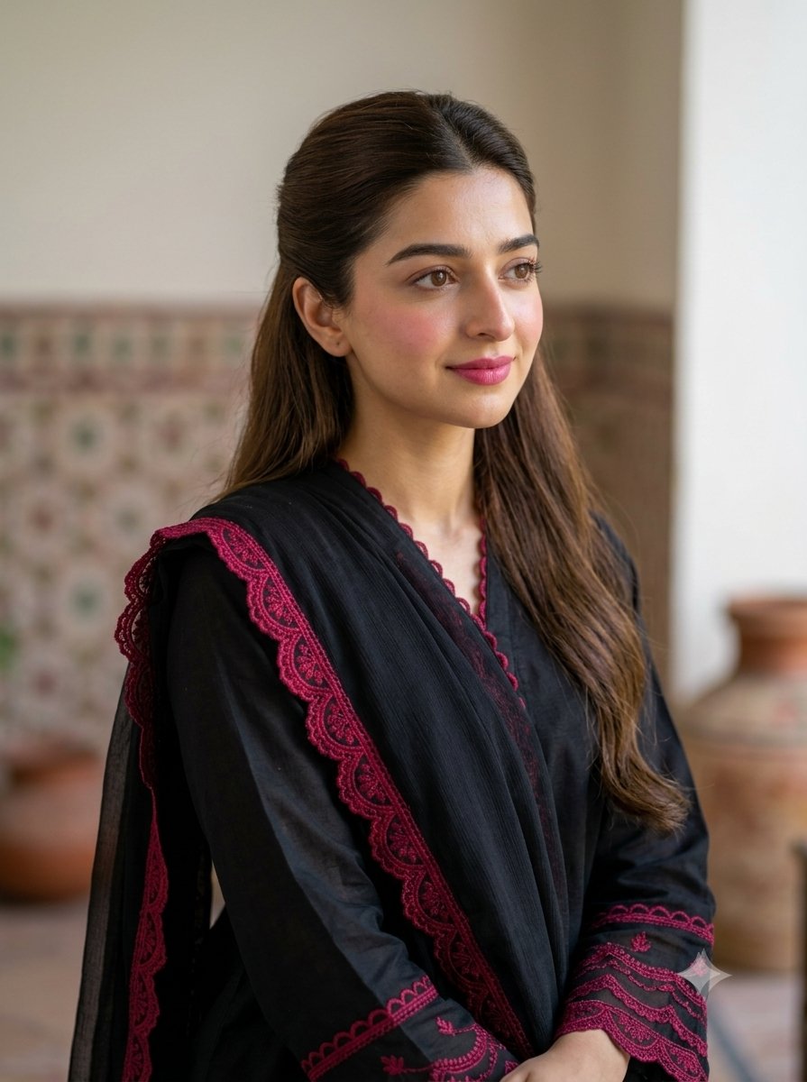 Pakistani Traditional Dress Cinematic Portrait - AI image template preview