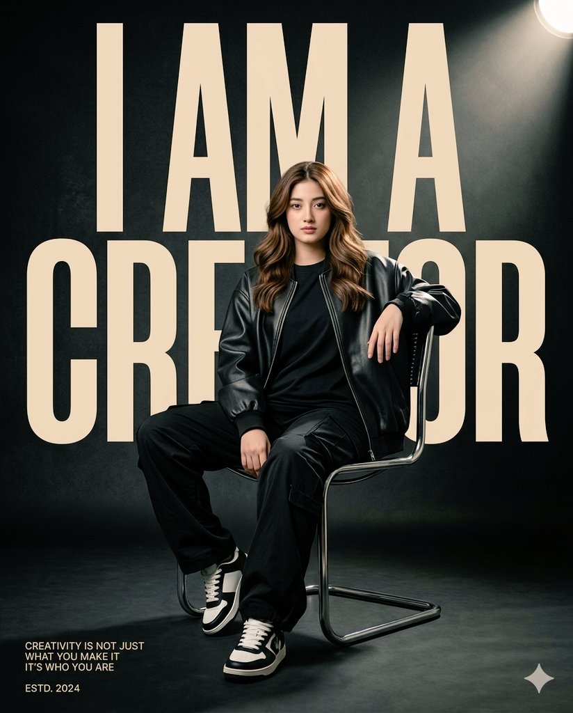 Luxury Streetwear Fashion Editorial Poster - AI image template preview