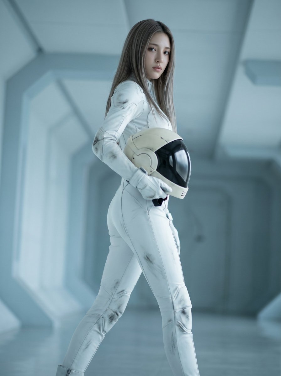 Futuristic Space Pilot Cinematic Shot - AI image template preview