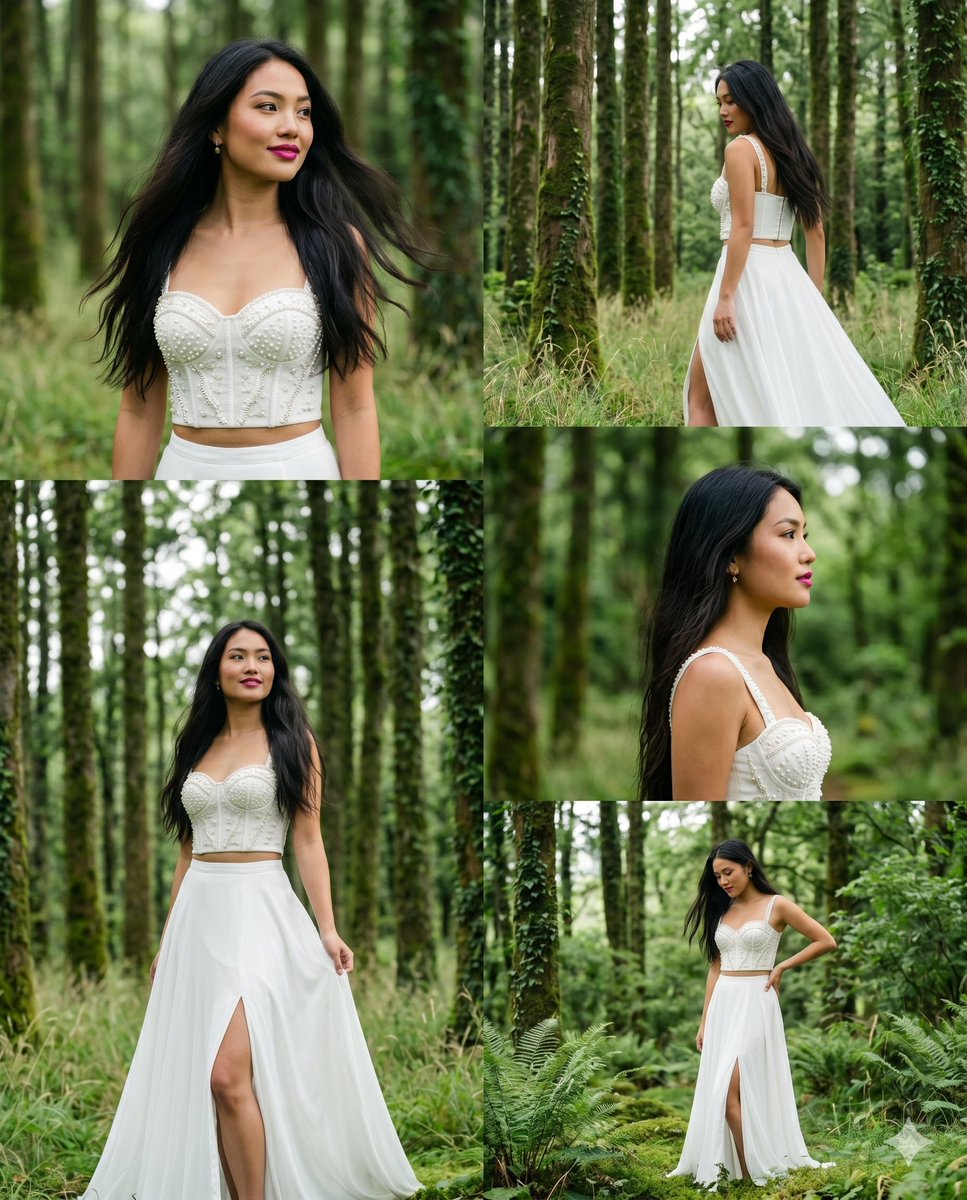Enchanted Forest Fashion Portrait Strip - AI image template preview