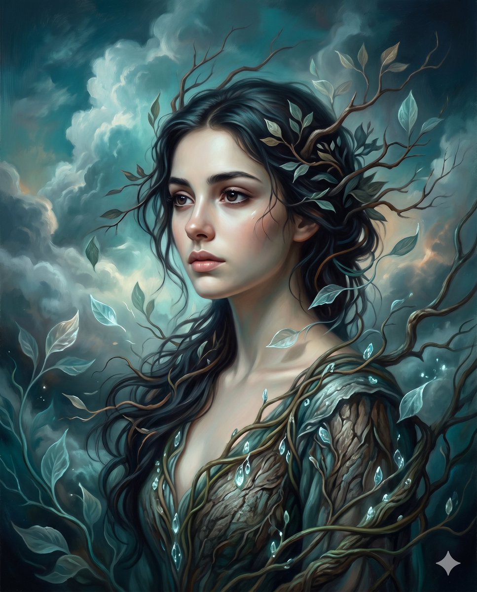 Surrealist romantic oil painting - AI image template preview
