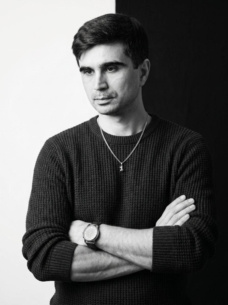 Monochrome Studio Split Portrait - AI image template preview