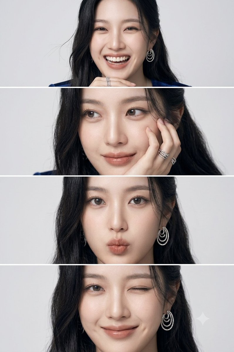 East Asian Woman Photo Strip - AI image template preview