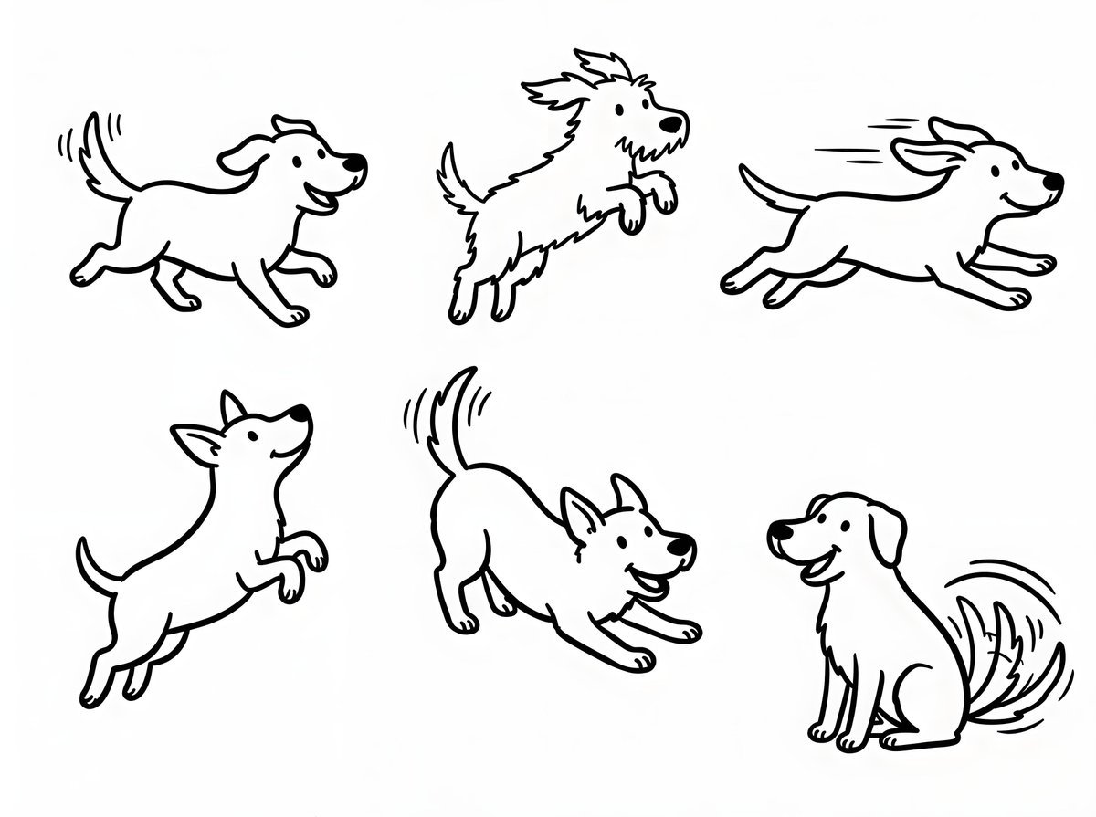 Minimalist Dog Sketch Clipart - AI image template preview