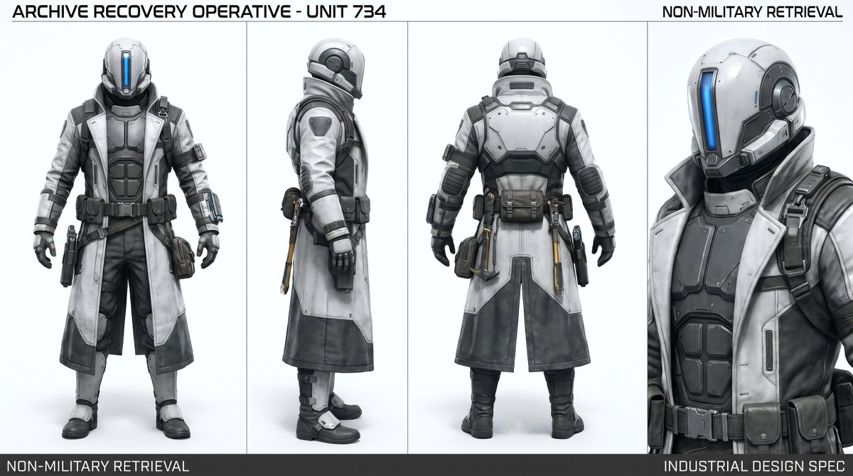 Archive Recovery Operative Character Sheet - AI image template preview