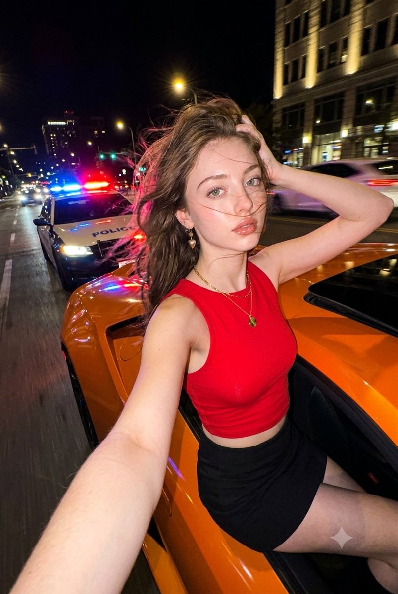 Y2K Night Selfie Paparazzi Vibe - AI image template preview