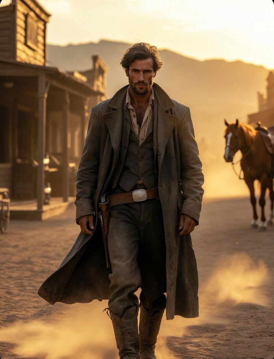 Cinematic Wild West Gunslinger - AI image template preview