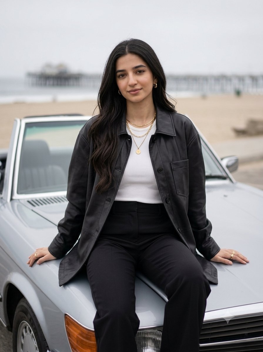 Vintage Car Fashion Editorial - AI image template preview