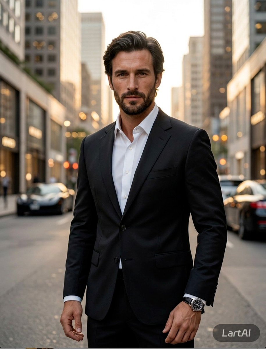 Photorealistic Luxury Editorial Male Portrait - AI image template preview