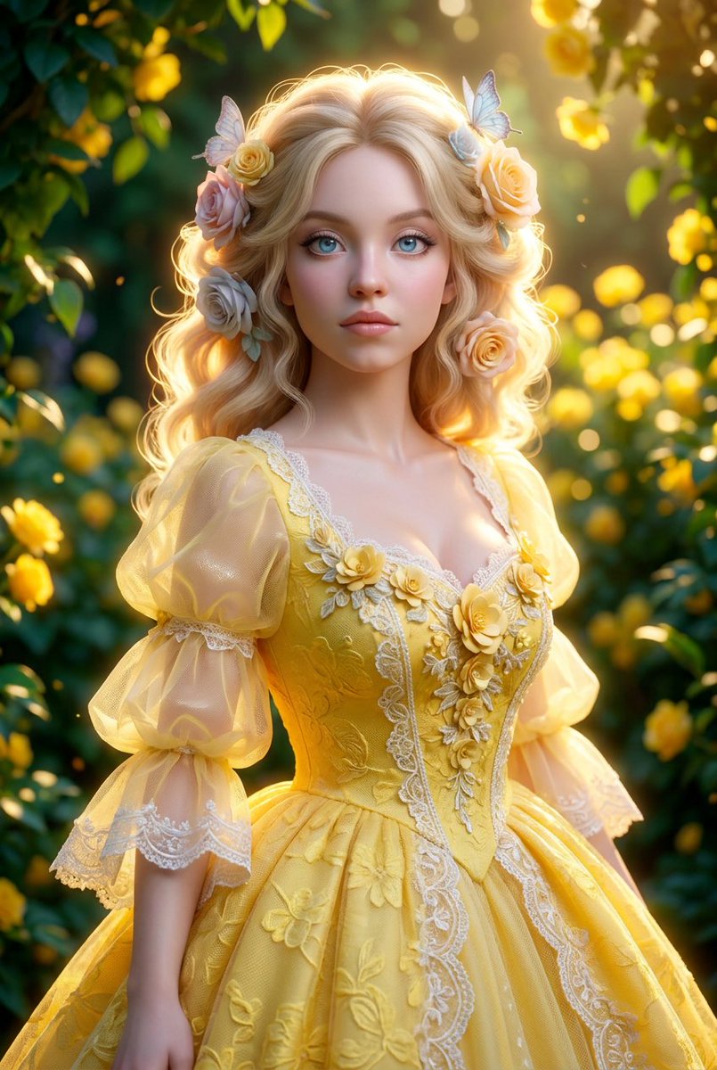Ethereal Fantasy Princess Digital Portrait - AI image template preview