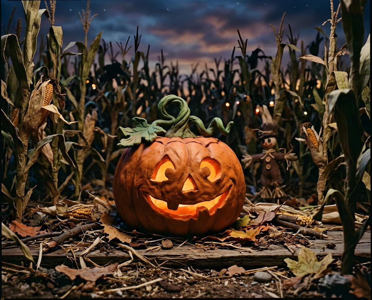 Whimsical Jack-O-Lantern Pumpkin - AI image template preview