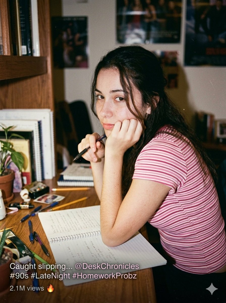 Candid Indoor Student Life Portrait - AI image template preview