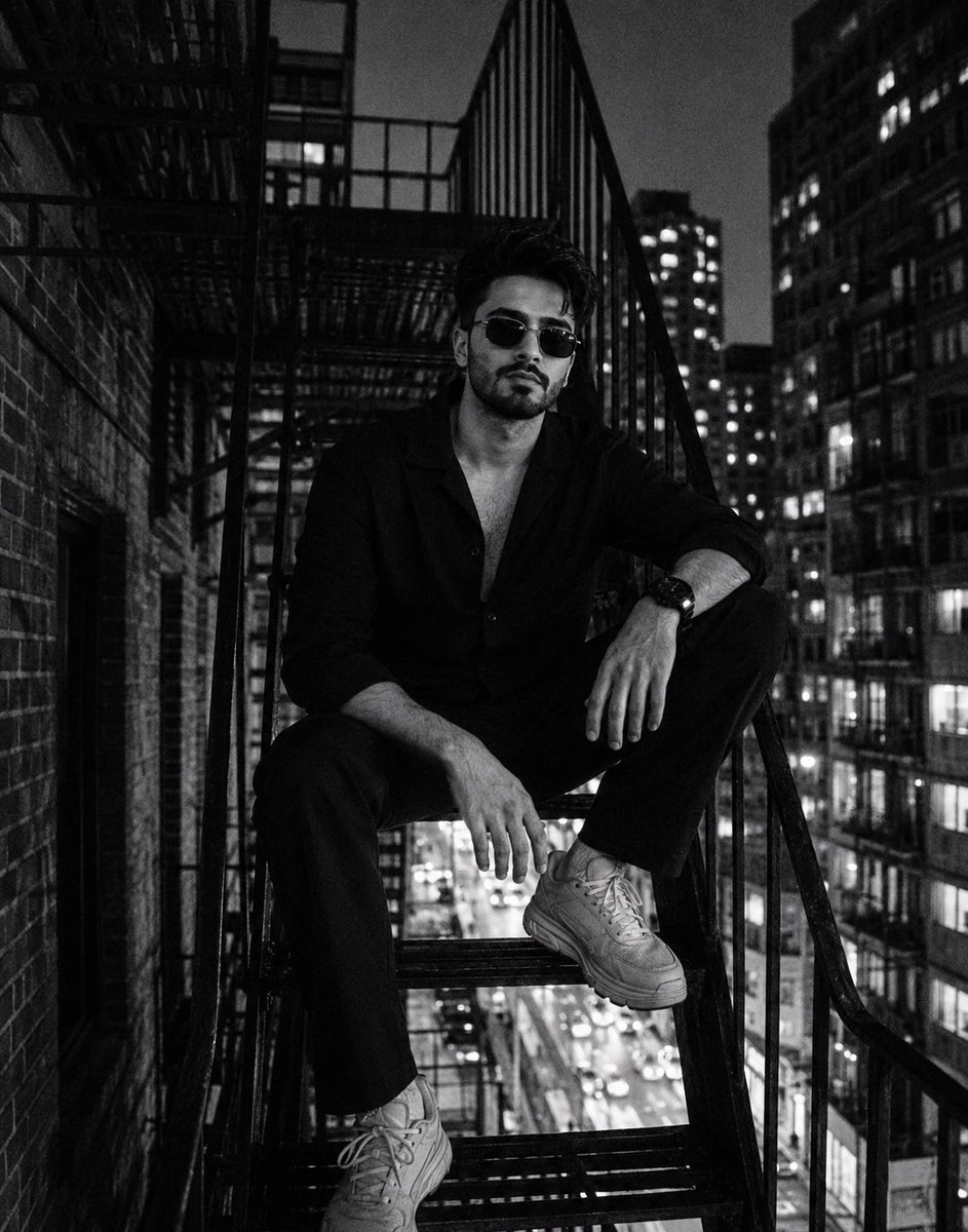 B&W Night Street Fashion Portrait - AI image template preview