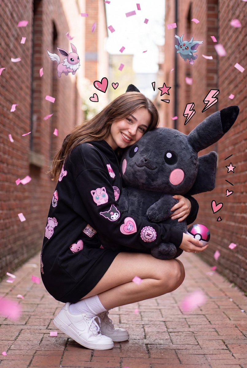 Kawaii Pastel Pikachu Alleyway - AI image template preview
