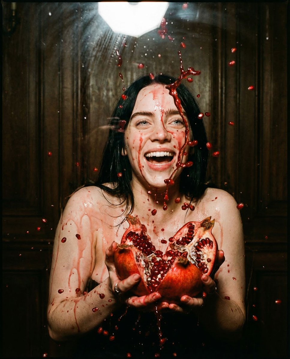 Surreal Cinematic Pomegranate Portrait - AI image template preview