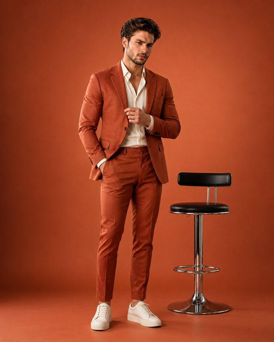 Fashion Editorial Stool Portrait - AI image template preview