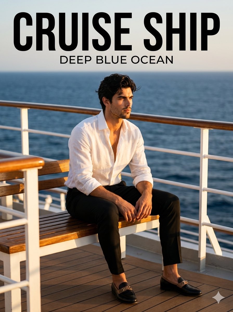 Cruise Ship Magazine Cover - AI image template preview