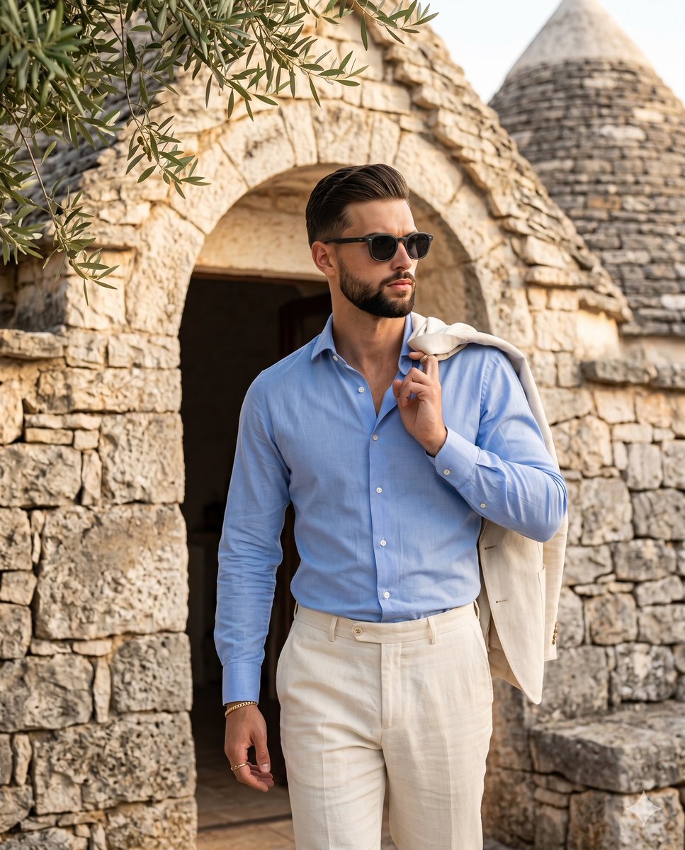 Mediterranean Summer Lifestyle Portrait - AI image template preview
