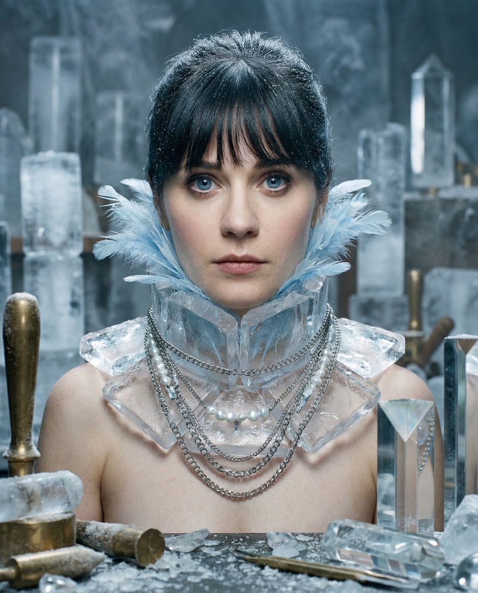 Glacial Avant-Garde Beauty Portrait - AI image template preview
