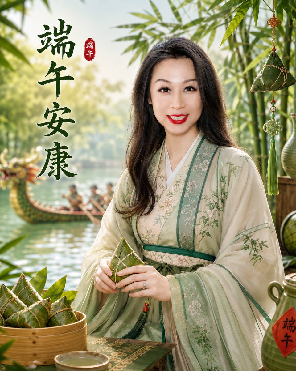 Dragon Boat Festival Portrait Greeting - AI image template preview