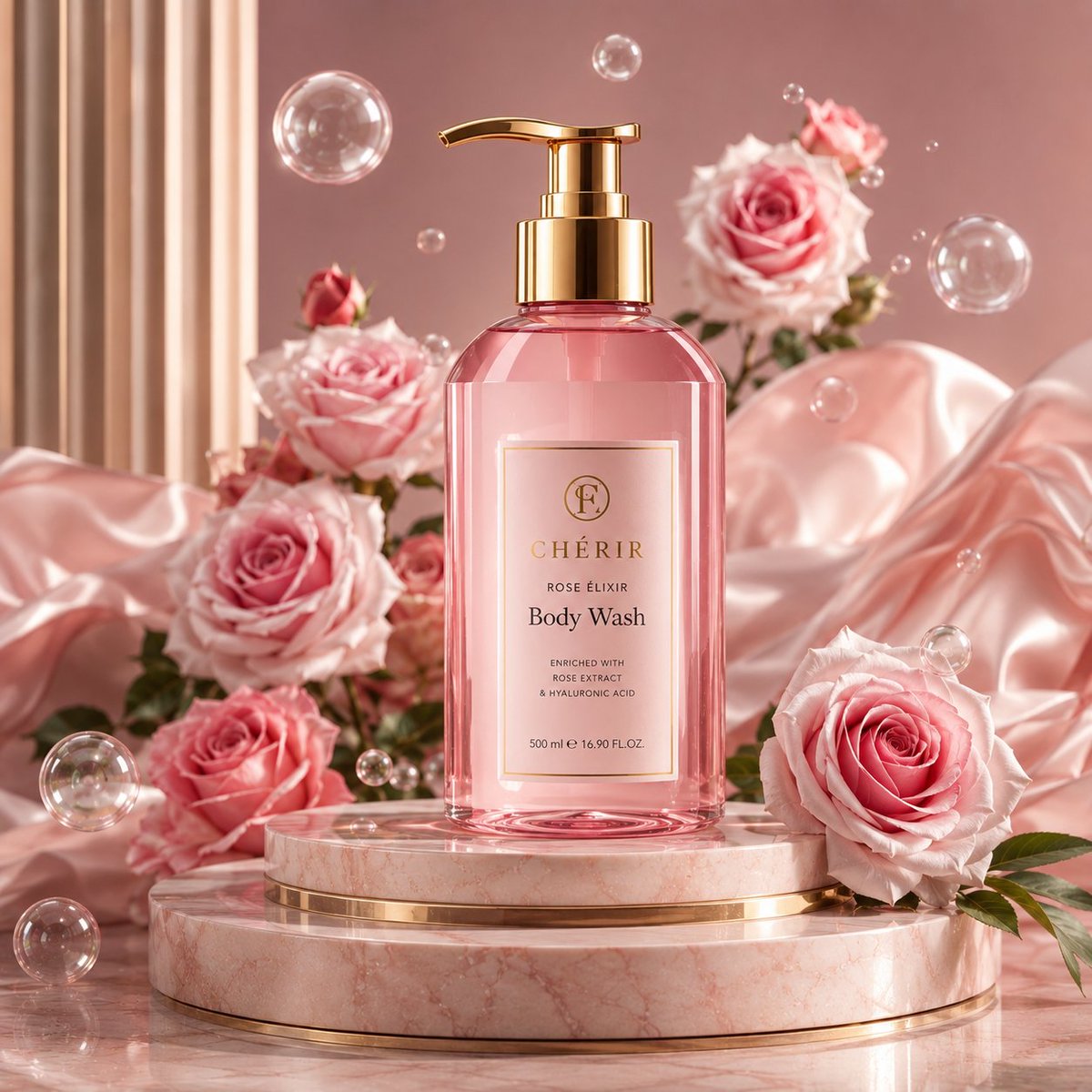 Rose Gold Perfume Advertisement - AI image template preview
