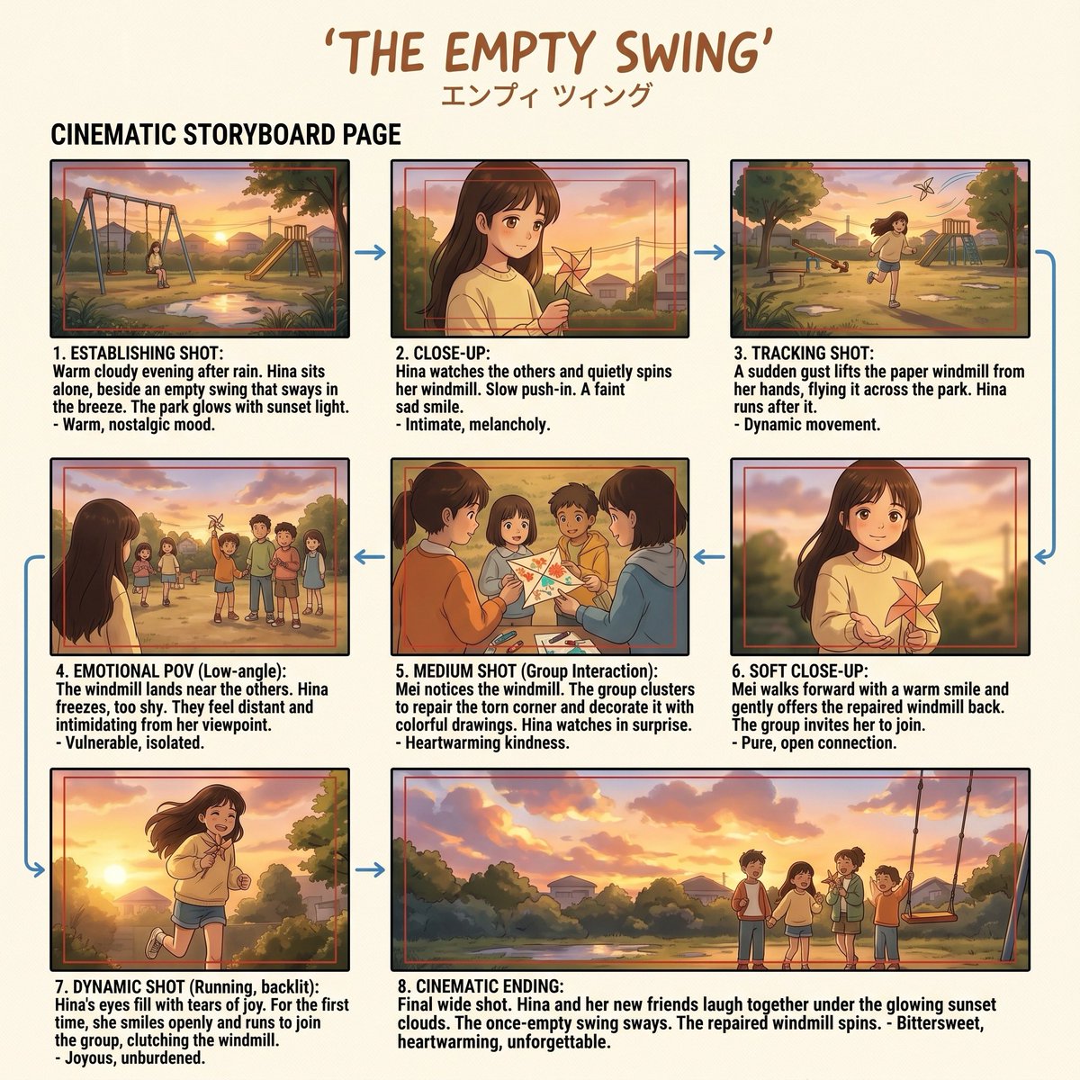 Anime Film Storyboard Board - AI image template preview