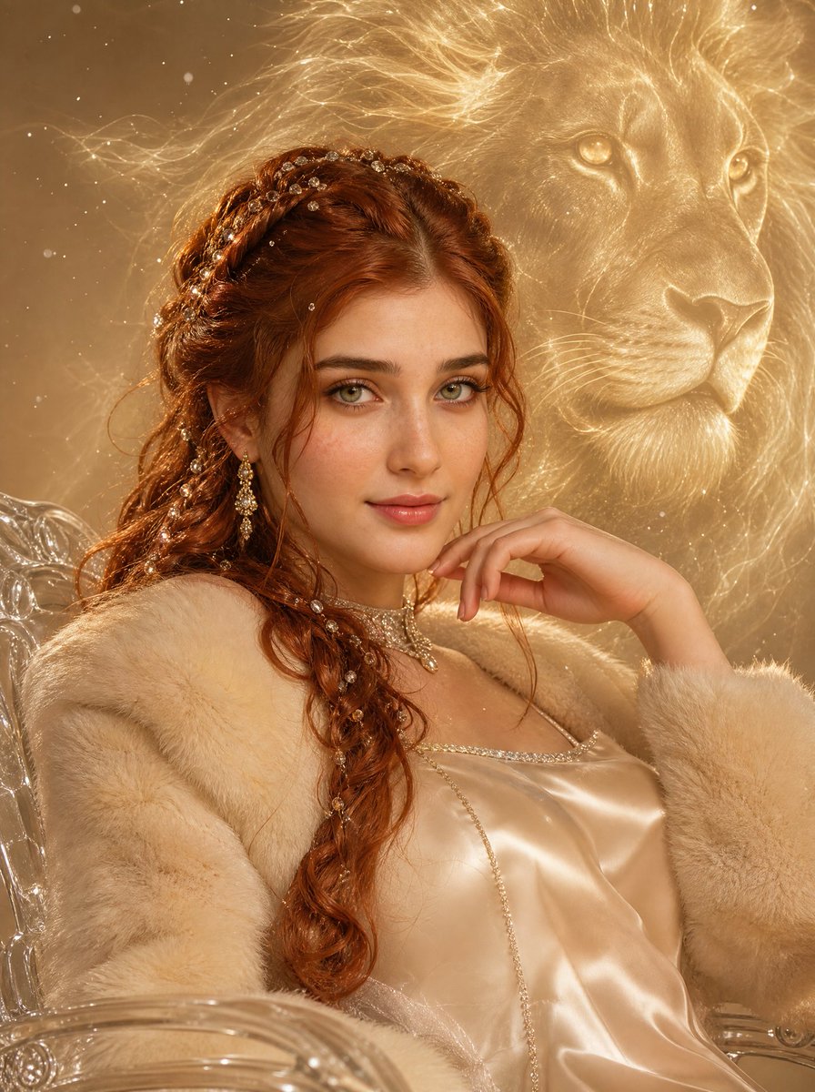 Surreal Fashion Portrait with Guardian Spirit - AI image template preview