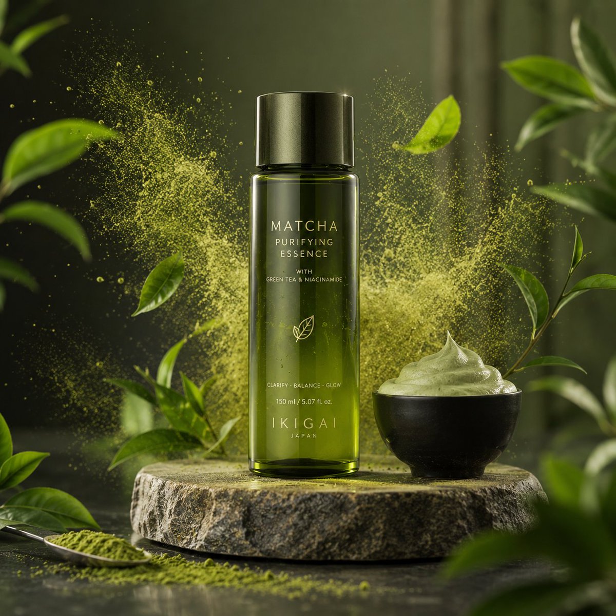 Matcha Skincare Product Ad - AI image template preview