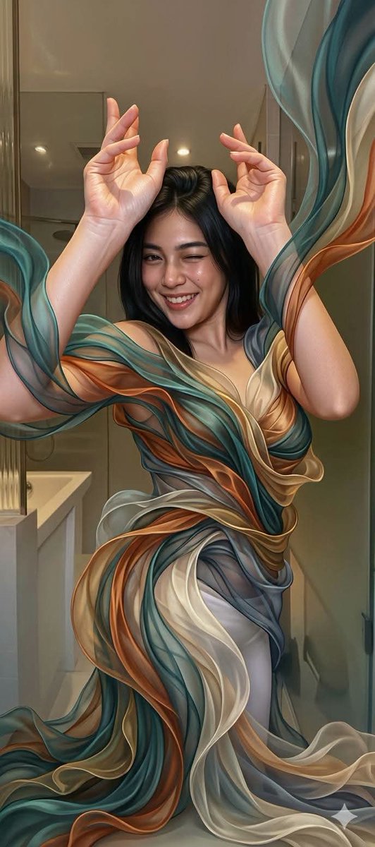 Neo-Organic Textile Portrait Illustration - AI image template preview