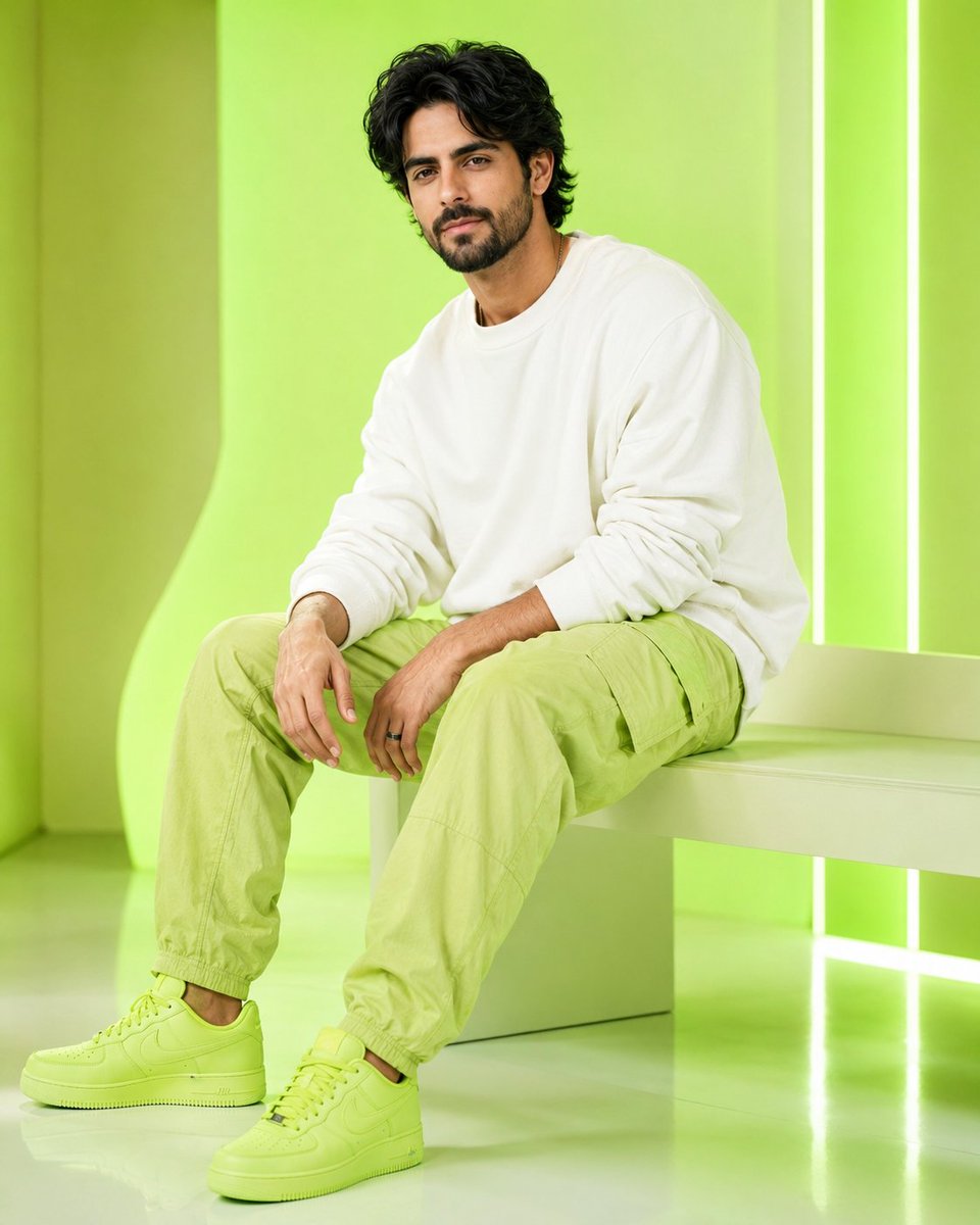 Minimalist Indian Male Streetwear - AI image template preview
