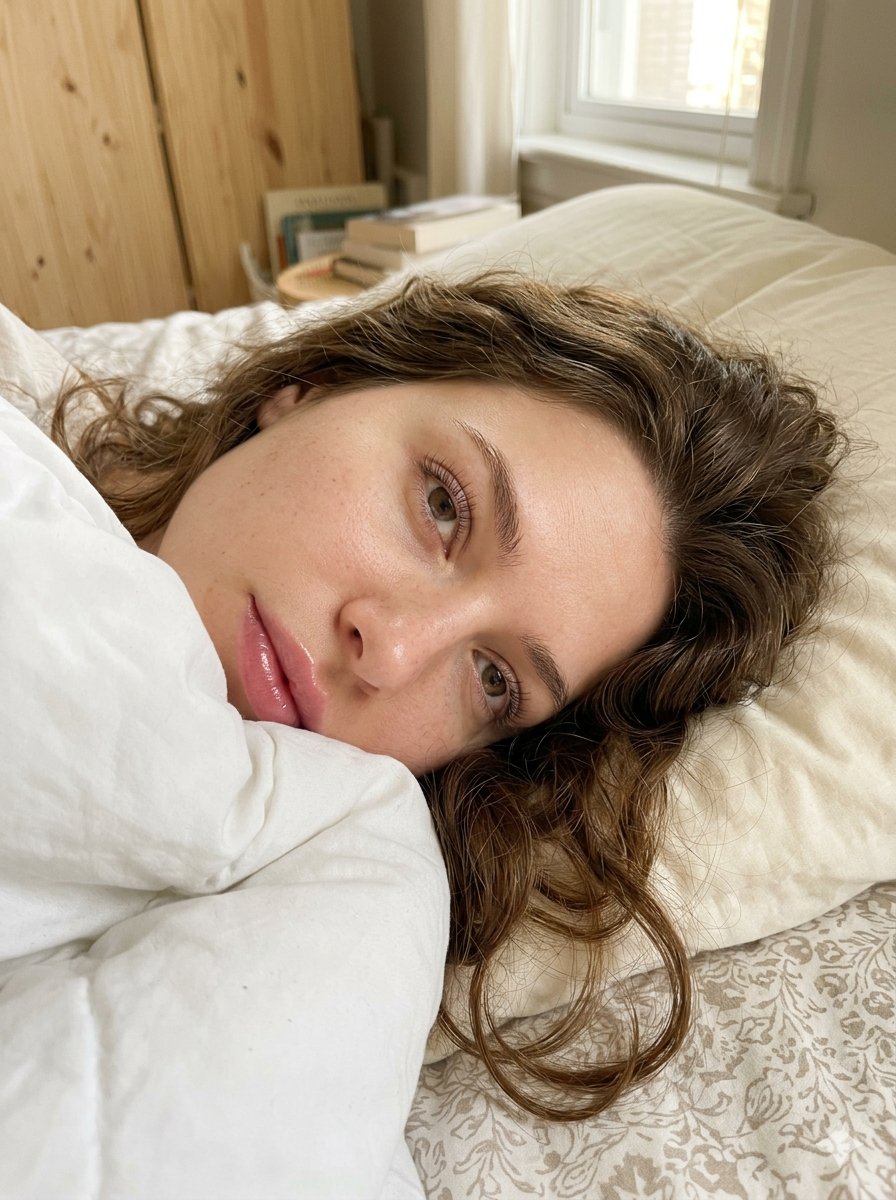 Hyper-Realistic Morning Bed Selfie - AI image template preview