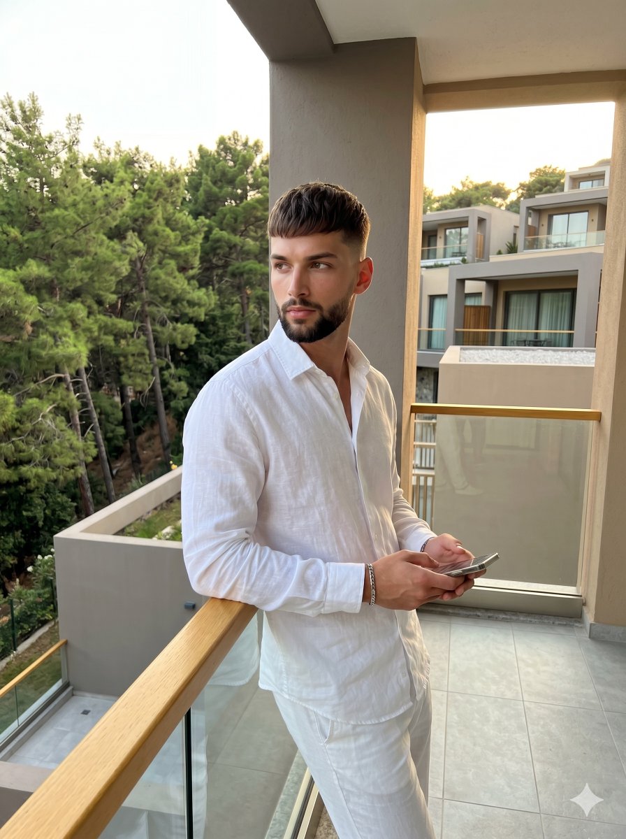 Resort Balcony Lifestyle Portrait - AI image template preview