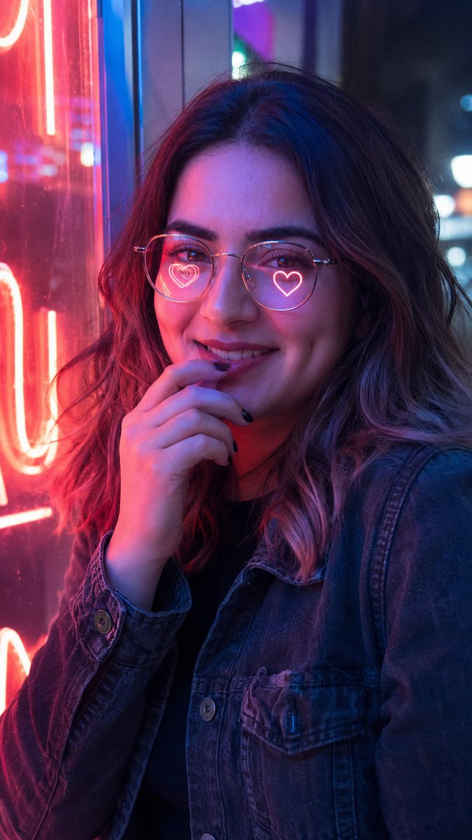 Neon Smartphone Portrait - AI image template preview