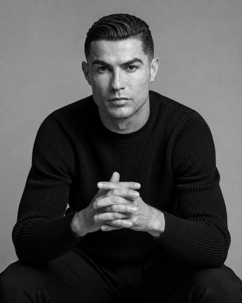 Luxury Editorial B&W Portrait Transformation - AI image template preview