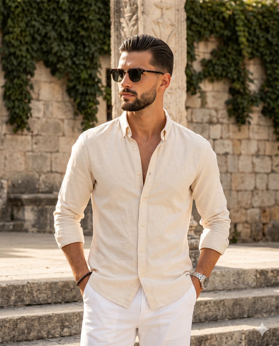 Mediterranean Riviera Male Menswear - AI image template preview