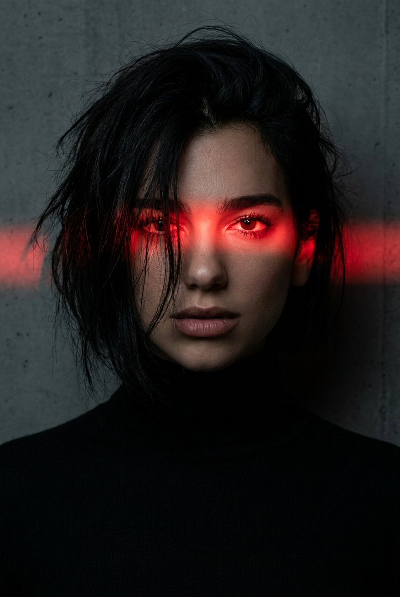 Dramatic Red Light Portrait - AI image template preview
