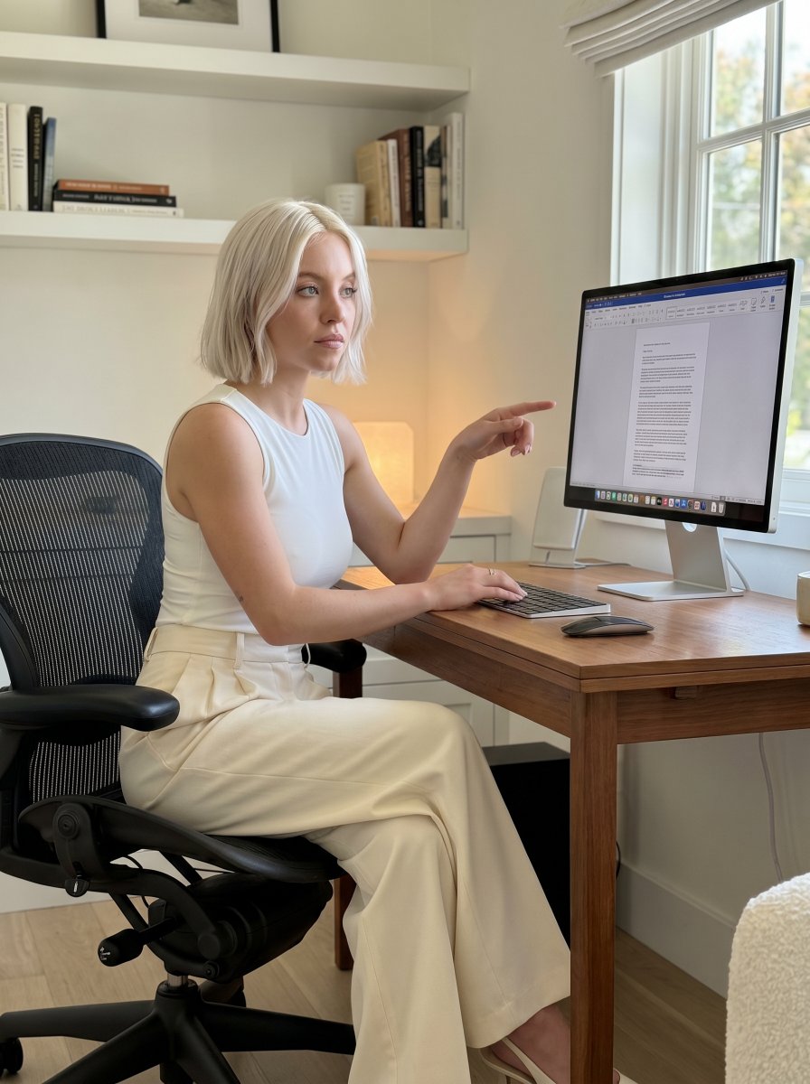 Minimalist Home Office Portrait - AI image template preview